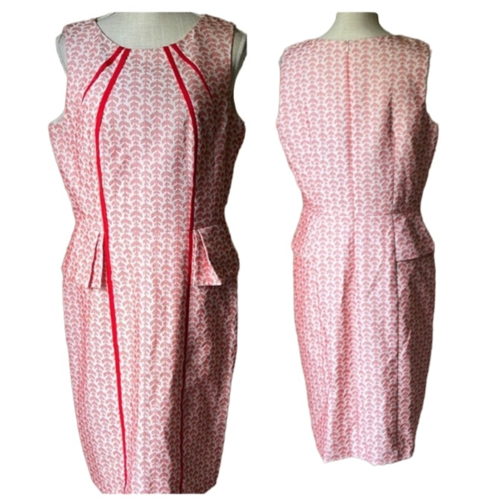 DAVID MEISTER White and Orange Lined Dress
Size: 12